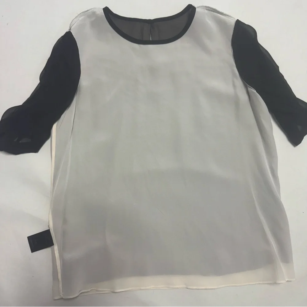 TIBI Black Sheer Blouse NWOT - Picture 11 of 11